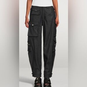 NWT EB DENIM THE CARGO PANTS DARK WASH HIGH RISE TEN POCKET JEANS - SZ XS/24